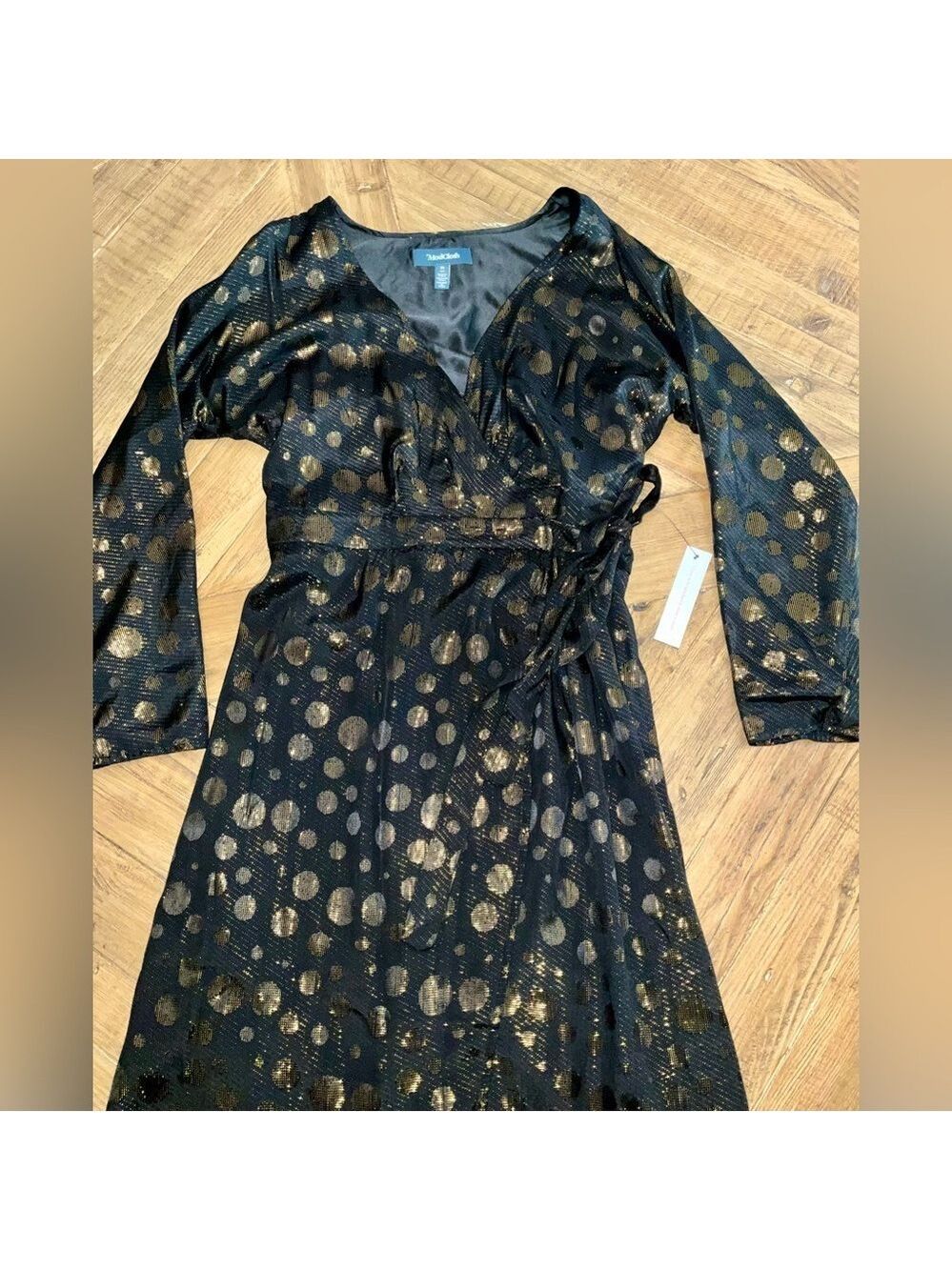 ModCloth Golden Record Party true wrap dress - size medium - nwt - Picture 5 of 12